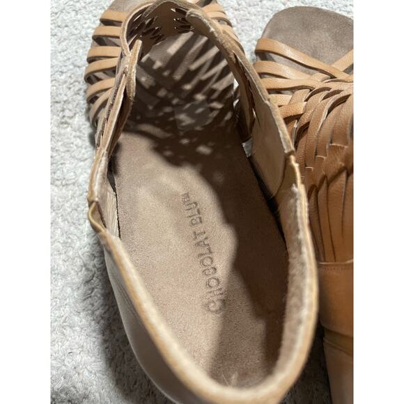 Chocolate Blu Tide Strappy Sandals Womens Sz 7 Shoes Leather Tan Brown Gladiator - Picture 12 of 12